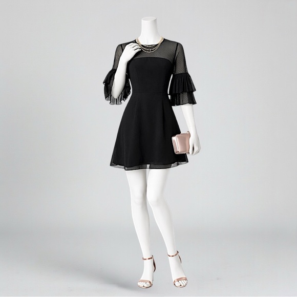 LuLu’s Keepsake Horizons Black Flounce Sleeve Mini Dress - Picture 3 of 10